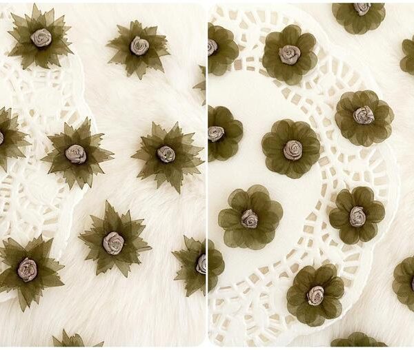 olive green craft flowers