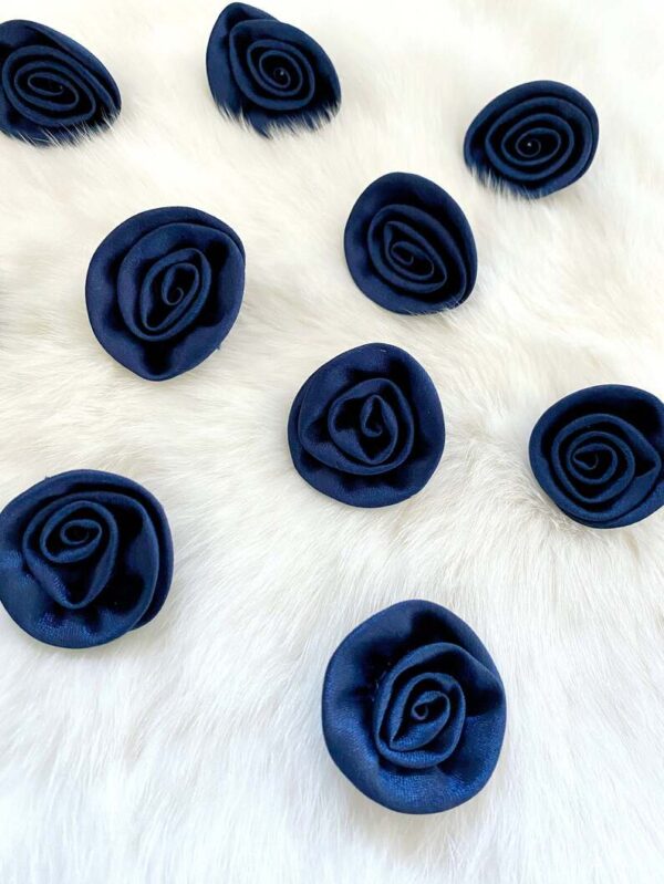 fabric rose applique blue