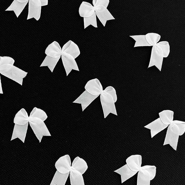 fabric white craft bows