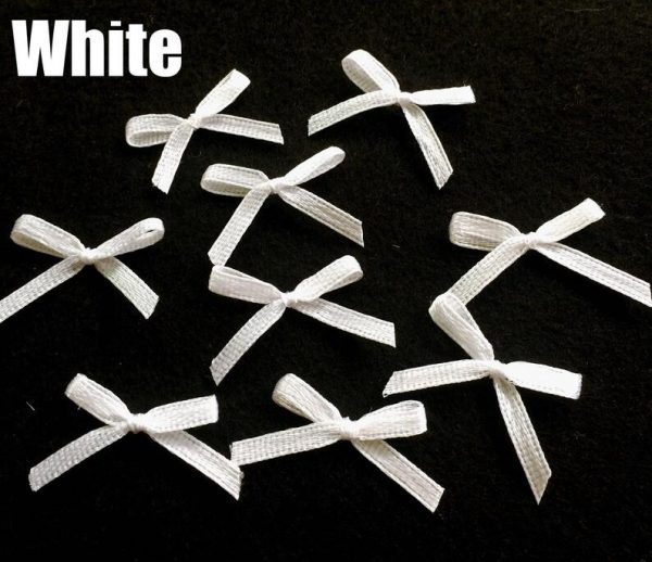 white craft fabric bows