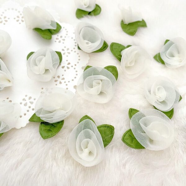 white chiffon flowers by lunalandsupply
