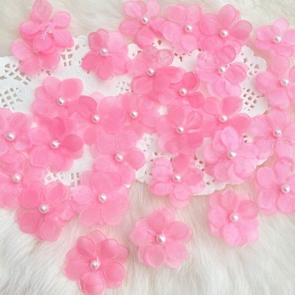 pink fabric sakura for crafts