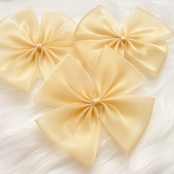 gold fabric bows hair craft