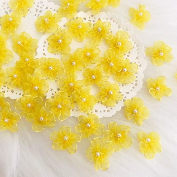 yellow fabric flowers for crafts