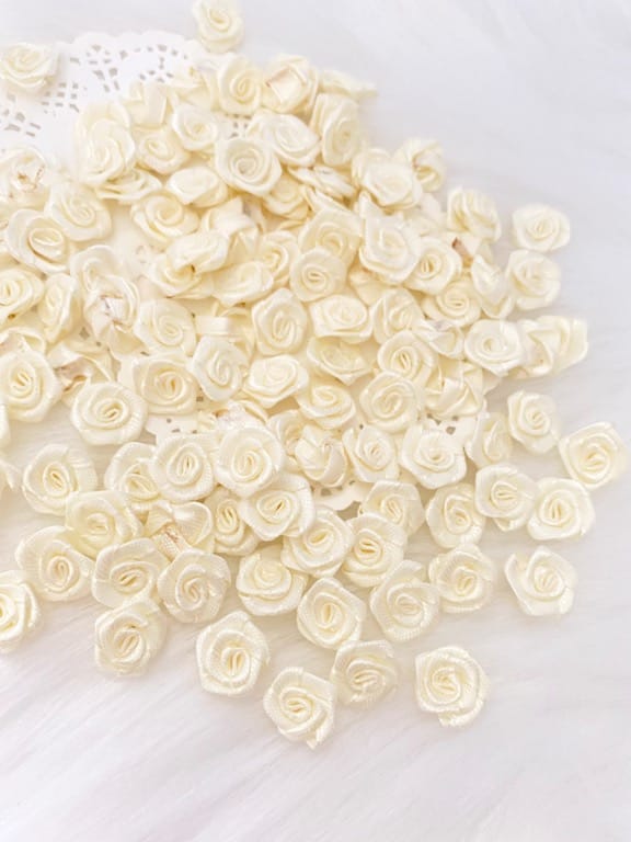 ivory small satin roses