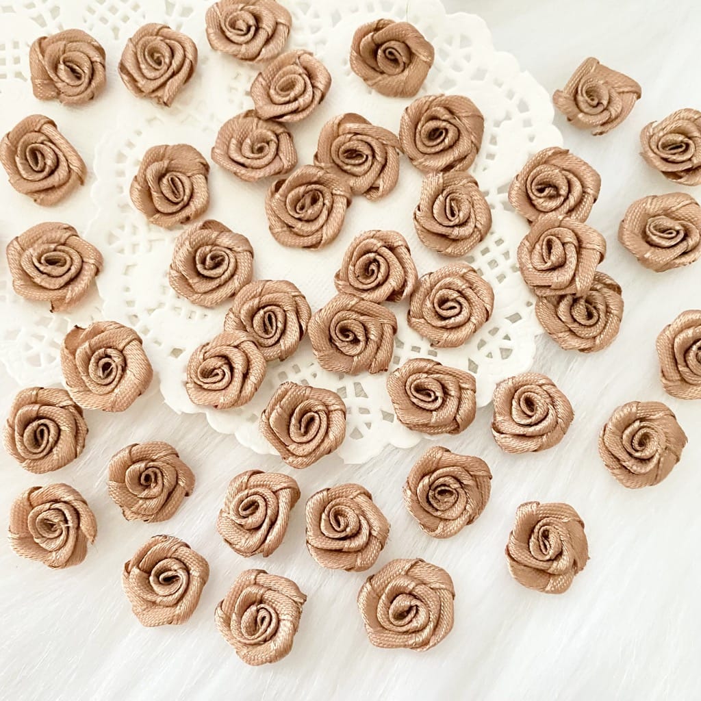 bronze ribbon roses